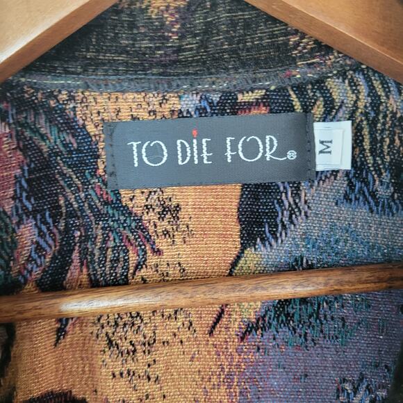 To Die For Vintage Black Western Cowgirl Equestrian Horse Blazer Womens Medium - Picture 2 of 9